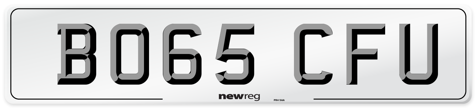 BO65 CFU Number Plate from New Reg